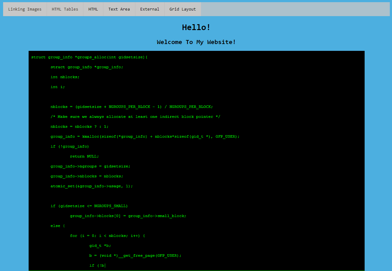 HTML Page